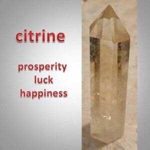 #4  natural CITRINE crystal point HAPPINESS luck PROSPERITY Nov birthstone